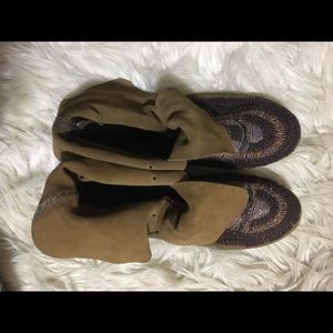 House of Harlow beaded moccasins